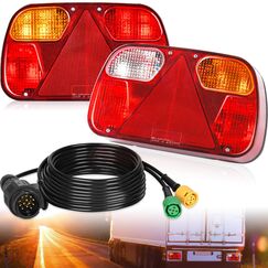 Warmfay Anh&auml;nger R&uuml;ckleuchten, 12V Universal R&uuml;ckleuchten Set Anh&auml;nger 13 Polig Stecker 5M Kabelsatz, PKW LKW Beleuchtung mit E11-Zertifiziert f&uuml;r Stra&szlig;enverkehr Zugelassen
