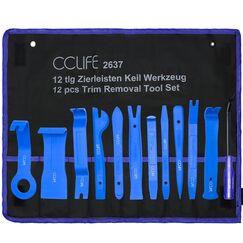CCLIFE 12tlg Auto Demontage Werkzeug Set PP PA+ Zierleistenkeile Innenraum Verkleidung Türverkleidung
