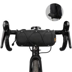 Rhinowalk Fahrrad Lenkertasche Vordertasche Fahrradtasche Aufbewahrungstasche mit Schultergurt f&uuml;r Rennrad Mountainbike Radfahren Reisen (Schwarz)