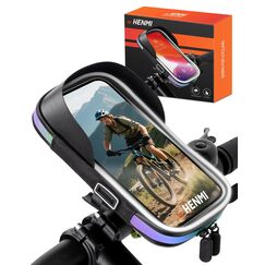 HENMI Handyhalterung Fahrrad Wasserdicht Tasche f&uuml;r 4.7-7 Zoll Smartphone Handyhalter Fahrrad mit Regenschutz 360&deg;Drehbarem Fahrradtasche Handy f&uuml;r Rennrad, Ebikes, Motorrad