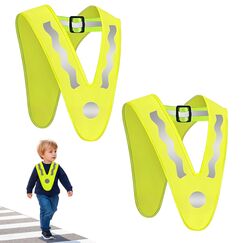 YeahBoom Leichte Warnweste Kinder,2 St&uuml;ck V-Form Warnweste Kinder,Reflektorweste Kinder Gelb,Sicherheitsweste Kinder,Zur Sicherheit,Waschbar,f&uuml;r Laufen,Radfahren,N&auml;chtliche Stra&szlig;en usw