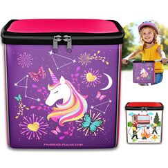 Lenkertasche Kinder Einhorn &ndash; Fahrradkorb Kinder vorne, Kinderfahrrad Korb vorne, Laufrad Korb, Fahrradtasche Lenker &ndash; wasserabweisend, kompatibel mit Woom Puky