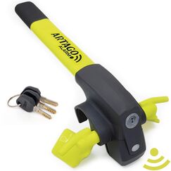 ARTAGO 870 Hochwertige Lenkradkralle 2in1 Ohne/Mit Alarm 120dB+LED, Sicherer und Abschreckender Lenkradsperre um die Lenkradspeiche, Fortschrittlichste Lenkradschloss zur Auto-Diebstahlsicherung