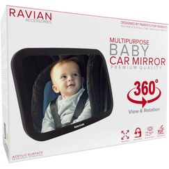 Babyautospiegel für den Rücksitz - Sicherster Autositzspiegel mit kristallklarer Sicht, unzerbrechlicher, verstellbarer Rückspiegel für kleine Kinder, mit LKW