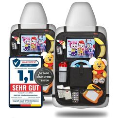 PROTEX&copy; R&uuml;ckenlehnenschutz Organizer [Testsieger 2025] 100 Tage risikofrei testen - Auto R&uuml;cksitz Organizer mit 12 Zoll Tablet Fach [2er schwarz]