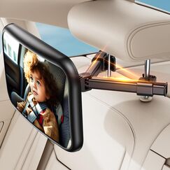 Autospiegel Baby Rücksitz Spiegel Rückbank: Spiegel Auto Baby Rückbank mit Haken Clip, 100% Bruchsicherer & 360° Drehbar Rücksitzspiegel, Babyspiegel Erstausstattung & Auto Zubehör für KFZ Kopfstütze