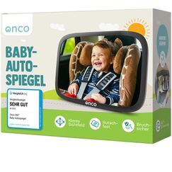 Onco 360&deg; Baby Autospiegel - 2025 Vergleichssieger, 100% bruchsicher & rutschfest, 2024 & 2023 preisgekr&ouml;nt, klares Sichtfeld, Spiegel Auto Baby R&uuml;ckbank (17,5 x 24,5 cm)
