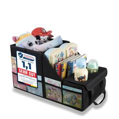LIONSTRONG&reg; Auto Organizer [EXTREM STABIL DURCH KUNSTSTOFFPLATTEN] - Universeller R&uuml;ckbank Organizer f&uuml;r den R&uuml;cksitz & Beifahrersitz - Ideal f&uuml;r den Urlaub, viel Platz f&uuml;r Spielzeug - Wasserabweisend