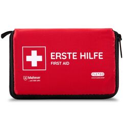 FLEXEO Erste Hilfe Set "Essential" | kompakte, leichte Tasche für Outdoor, Fahrrad, Wandern und Reisen | kleine Verbandtasche für Unterwegs und Kinder | Mini-Verbandkasten, Reiseapotheke