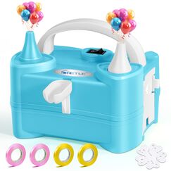 JORETLE Luftballonpumpe Elektrisch,400W Ballonpumpe Elektrisch with 2 Düse,220V Auto 2 Modus Pumpe Tragbar Luftballon Elektrisch,Für Geburtstagsfeiern,Party,Hochzeitsfeiern（Hellblau）