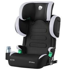 globalkids Kindersitz 15-36kg, Kinderautositz mit Isofix, i-Size R129 Kindersitzerhöhung,ca. 3,5 bis 12 Jahre (100 bis 150 cm),Armlehnen und Kopfstütze höhenverstellbar, leicht, mit Getränkehalter