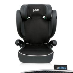 PETEX Auto-Kindersitz mit ISOFIX - Basic Plus i-Size Norm nach ECE R129 f&uuml;r Kinder von ca. 100-150 cm, h&ouml;henverstellbarer Kinderautositz in schwarz, 1 St&uuml;ck