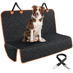 KYG Autoschondecke, Hunde-Autositzbezug f&uuml;r R&uuml;cksitz mit 1 Hundesitzgurt, Kratzfest & Wasserdicht Hundedecke Auto R&uuml;ckbank f&uuml;r die meisten Autos LKWs SUVs 132x58x46cm