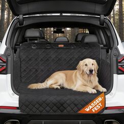 Hainberger Kofferraumschutz Hund gesteppt mit Seiten- und Ladekantenschutz Hundedecke Auto Kofferraum Wasserdicht und Kratzfest, Universal Kofferraum Schutzmatte f&uuml;r Hunde 174 x190cm (Schwarz)