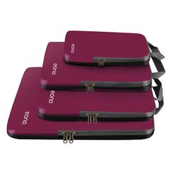 Eono Komprimierbaren Packw&uuml;rfeln zur Organisation Ihres Reisegep&auml;cks, Compression Packing Cube, Packtaschen Set und Gep&auml;ck Organizer f&uuml;r Rucksack und Koffer - Burgund, 4-teilig
