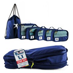 SEESCHWALBE Packing Cubes Compression | Packw&uuml;rfel kompression als ultraleichte Rucksack Organizer oder Koffer Organizer | Ideale Packtaschen f&uuml;r dein Reise- und Camping Zubeh&ouml;r (6-teilig, blau)