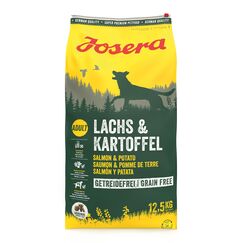JOSERA Lachs & Kartoffel (1 x 12,5 kg) | Adult | Premium Trockenfutter für ausgewachsene Hunde | Kartoffel & Lachs als einzige tierische Proteinquelle | getreidefrei | Hundefutter| 1er Pack