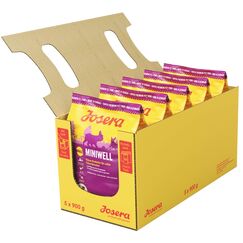 JOSERA Miniwell (5 x 900 g) | Adult Mini | Premium Trockenfutter für ausgewachsene Hunde Kleiner Rassen | Geflügel & Reis | Kleine Kroketten | extraverträglich | weizenfrei | Hundefutter | 5er Pack