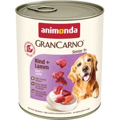 animonda GranCarno Senior Rind + Lamm (6 x 800 g), Hunde Nassfutter für ältere Hunde ab 7 Jahren, Nassfutter mit 100% frischen Zutaten, Senior Hundefutter ohne Getreide