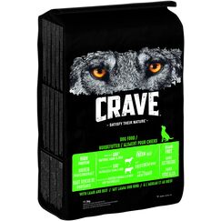 CRAVE Adult Trockenfutter für Hunde ohne Getreide - 11,5kg - mit 100 Prozent natürlichem Lamm & Rind - Premium Hundefutter trocken mit hohem Proteingehalt - 1 Beutel