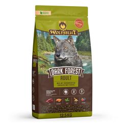WOLFSBLUT – Dark Forest Adult | Trockenfutter mit natürlichen Zutaten und wertvollen Superfoods für ausgewachsene Hunde. Getreidefreies Alleinfutter ohne Zusatzstoffe im Beutel | 12,5kg Wild