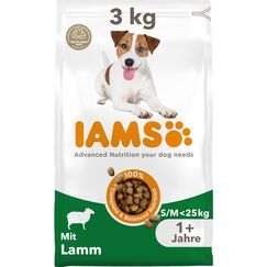 IAMS Hundefutter trocken mit Lamm - Trockenfutter für Erwachsene Hunde ab 1 Jahr, geeignet für kleine & mittelgroße Hunde, 3 kg