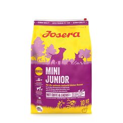 JOSERA MiniJunior (1 x 10 kg) | Mini Junior | Premium Trockenfutter für wachsende Hunde ab der 6. Woche | Ente & Lachs | Welpenfutter zur optimalen Entwicklung | weizenfrei | Hundefutter | 1er Pack