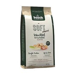 bosch HPC SOFT Mini Wachtel & Kartoffel | halbfeuchtes Hundefutter für ausgewachsene Hunde kleiner Rassen | Single Protein | grain-free | 1 x 1 kg