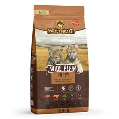 WOLFSBLUT – Wide Plain Puppy | Trockenfutter mit natürlichen Zutaten und wertvollen Superfoods für heranwachsende Hunde. Getreidefreies Alleinfutter ohne Zusatzstoffe im Beutel | 12,5kg Pferd