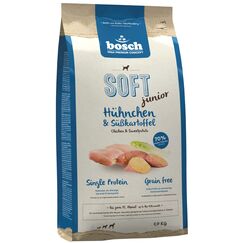 bosch HPC SOFT Junior Hühnchen & Süßkartoffel | halbfeuchtes Hundefutter für wachsende Hunde aller Rassen | Single Protein | grain-free | 1 x 2.5 kg