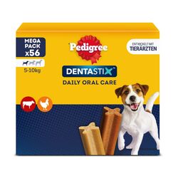 Pedigree DentaStix Hundesnack für kleine Hunde (5-10kg), Zahnpflege-Snack mit Huhn und Rind, 1 Packung je 56 Stück (1 x 880 g)