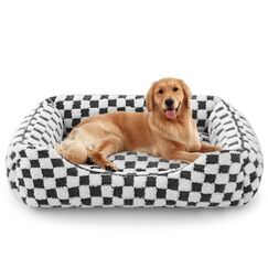 FURTIME Hundebett Grosse Hunde, rutschfest Hundebetten, Waschbares Hundekorb, Anti-Angst Plüsch-Hundekörbchen, Geeignet für große Labrador Retriever, Deutscher Schäferhund, 89×63×23 cm