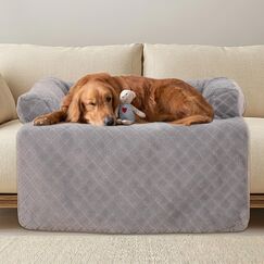PAWBOSE Hundebett für Sofa,100x88cm Hundebett Grosse Hundedecke, Sofaschutz, Waschbar und Rutschfest Hundekissen, Hundecouch für Kleiner Mittelgroße Grosse Hunde, Grau