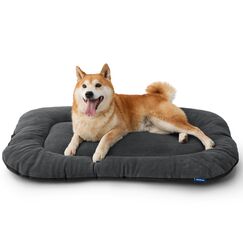 BEDSURE waschbar Hundekissen für Grosse Hunde - weiche und Bequeme Hundebetten für mittelgroße & große Hunde, dünne Hundematte mit Rutschfester Unterseite für Käfig & Hundebett, 89x56 cm, Dunkelgrau