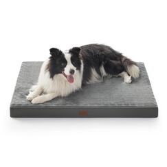 BEDSURE waschbares Hundebett für Grosse Hunde - 104x69x8.5cm Komfort Hundekissen mit Rutschfester Basis und abnehmbarem waschbarem Bezug, Eierkarton-Schaumstoff Hundematte, Grau