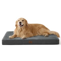 BEDSURE orthopädisches Hundekissen große Hunde - 104x74x9cm waschbares Hundebett mit 2 in 1 Memoryschaum, kuscheliges Hundematte Hundematratze, dunkelgrau