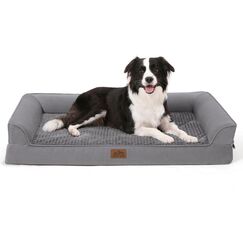 COZY KISS Orthopädisches Hundebett für große Hunde, waschbares Hundesofa, groß, stützendes Schaumstoff-Haustier-Couch-Bett mit abnehmbarem, (1, U-Grau, U(107 * 76 * 19cm)