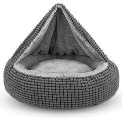 JOEJOY Hundebett Mittelgroße Hunde, Katzenbett Rund mit Decke, Hundekorb Waschbar Flauschig, Hundebetten für Katzen und Kleine Mittlere Hunde, 66x66x15cm