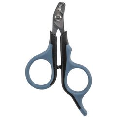 TRIXIE Krallenschere für kleine Hunde, Katzen, Kleintiere und Vögel - Edelstahl - gummierter Griff - 8 cm - schwarz/blau - 2373