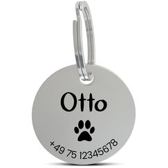 Meinearmbänder Hundemarke mit Gravur – personalisierbar mit Namen – 30 mm – Namensschild für Halsband – Anhänger für Hunde, Katzen & Welpen – inkl. Symbolauswahl