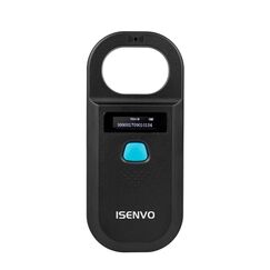 ISENVO Haustier ID Lesegerät, Haustier ID Pet Scanner, Wiederaufladbarer, RFID Mikrochip-Leser 134,2 kHz 125 kHz, Liest Haustierchips in FDX-B (ISO11784/11785) und EMID-Mikrochips, 15 Ziffern