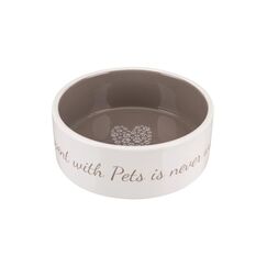 Trixie 25054 Napf Pet's Home, Keramik, 0,8 l/ø 16 cm, Creme/Taupe