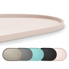 Conlun Napfunterlage Hund,1,2cm Hohe Ränder Futtermatte Katzen zur Vermeidung von Verschüttungen,BPA-Freie Silikonmatte mit Rand Gummi-Hundenapf Unterlage für Futter- und Wassernäpfe(Beige,48x30 cm)WT