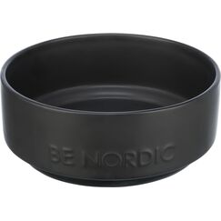 TRIXIE Hundenapf aus Keramik BE NORDIC 1200 ml schwarz - moderner Fressnapf für große Hunde ø 18 cm Keramiknapf mit rutschfester Gummierung - 24524