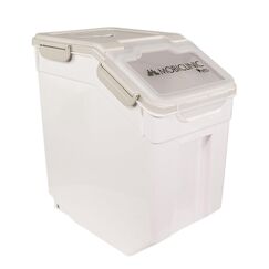 Mobiclinic® pets, Futterbehälter, Für haustiere, Feedpet, Fassungsvermögen 20L / 8Kg, Hermetischer verschluss, 23x25, 5x36, 5cm, Inkl. schaufel und messbecher, Mit rädern, Klarsichtfenster