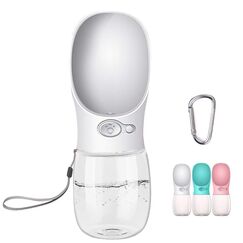 COTOP Hundetrinkflasche für Unterwegs, Tragbare Trinkflasche Hund 350ml, BPA-frei Wasserflasche Hunde to go, Reise Trinknapf für Hunde Klein, Auslaufsicher Wasserspender Pet Outdoor (reinweiß)