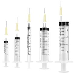 OFFCUP Spritzen-Set mit stumpfer Nadel, Spritze und Kanüle verschiedene Größen:1ml,2ml,5ml,10ml,20ml, Plastiktube Einwegspritzen Kunststoff Spritze für Flüssigkeiten, Hobby, Heimwerk