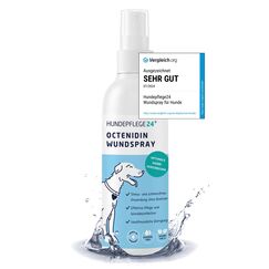 Hundepflege24 Wundspray Hund - Desinfiziert, beruhigt, pflegt & schützt Wunden Aller Art ohne zu Brennen - 125ml mit bewährten Wirkstoffen Wundspray für Hunde - Pflege & Wunddesinfektion Hund