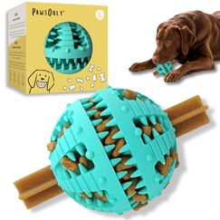 PawsOnly | Hundespielzeug | Leckerli Ball für Hunde | Intelligenzspielzeug | Snackball Hund | Hundebeschäftigung | Futterball Naturkautschuk | Welpenspielzeug | Zahnputzball (Groß 8 cm, Blau)
