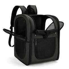 apollo walker HundeRucksack und KatzenRucksack für Kleine Haustiere(Belastbarkeit 2-15kg) - Gepolsterter Rückenstütze Hundetasche Atmungsaktiver Netz-Tierrucksack für Wandern, Reisen, Schwarz
